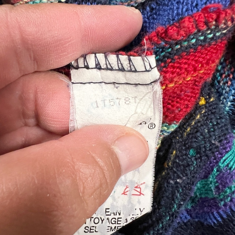 Tundra Canada Mens Vintage 90s Y2K 3D Colorful Knit Long Sleeve Sweater Size L - Picture 8 of 11